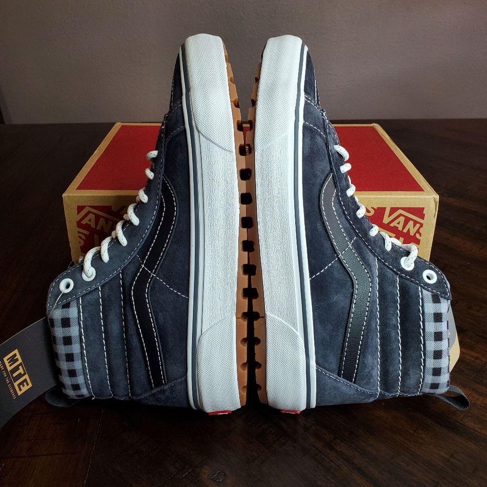 Vans Sk8-Hi MTE 1 Plaid Grey/White Women Size 8.5, Men Size 7 - Picture 6 of 15